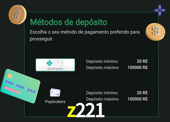 O cassino z221 oferece uma grande variedade de métodos de pagamento